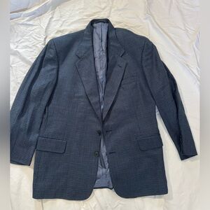 Classic Navy Checkered Men's Blazer